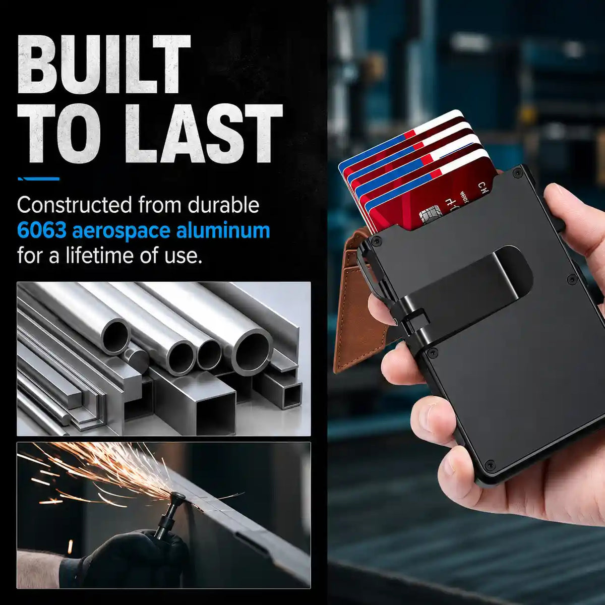 Ultra-Slim RFID Blocking Wallet with Instant Pop-Up Card Access