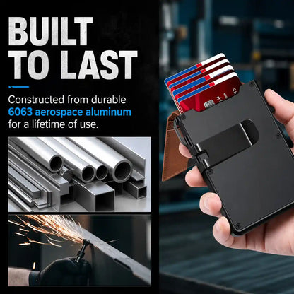 Ultra-Slim RFID Blocking Wallet with Instant Pop-Up Card Access