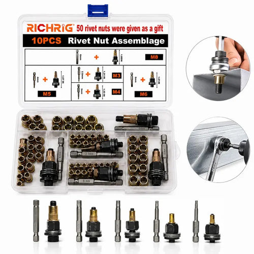 Effortless Drill Adapter Kit for Heavy-Duty Rivet Nuts