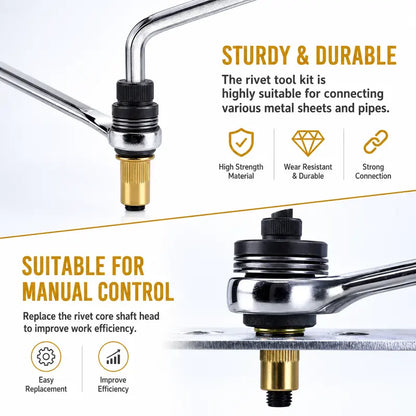 Effortless Drill Adapter Kit for Heavy-Duty Rivet Nuts