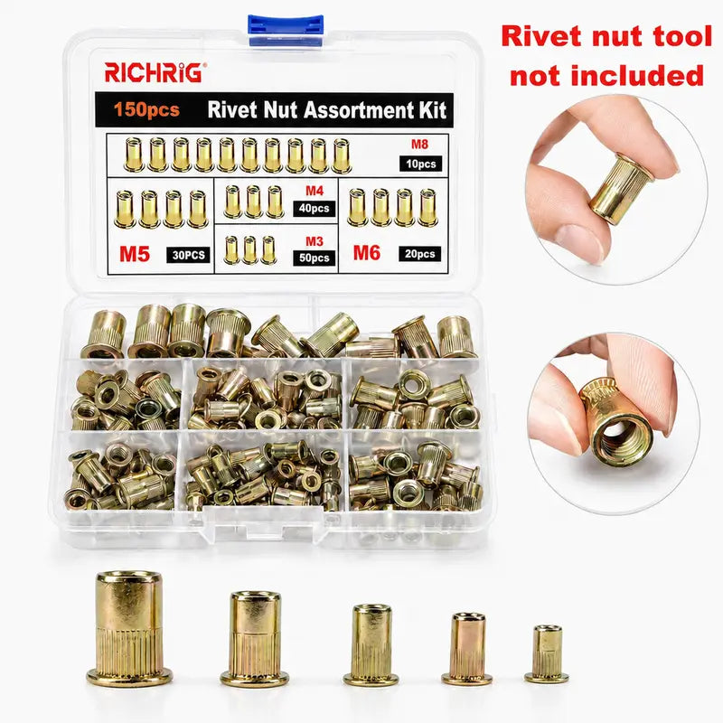 Effortless Drill Adapter Kit for Heavy-Duty Rivet Nuts