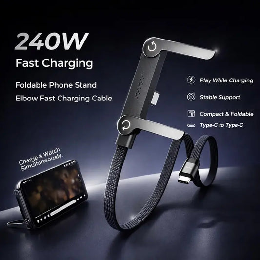 240W Fast Charging Cable with Invisible Phone Stand